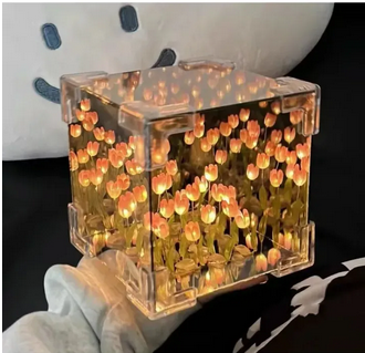 Creative Diy Tulip Flower Sea Cube Night Lamp